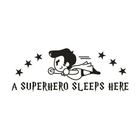 New Year Clearance 2022! A Superhero Sleeps Here Wall Decals Children's Room Home Decoration Art