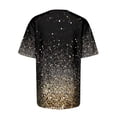 thumbnail image 5 of Bibifish Womens T-Shirts Casual Gradient Sequin Print Short Sleeve Tee Loose Fit Crew Neck T-Shirts Comfortable Festival Pullover Tops, 5 of 5