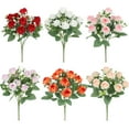 thumbnail image 2 of CQCYD under $5 Fake Roses Artificial Flowers for Outdoors Summer Decor, 2 Bouquets UV Resistant Fake Flowers Faux Silk Roses for Wedding Home Cemetery Outdoor Grave Spring Decorations, 2 of 9