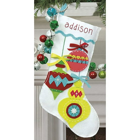 Dimensions 72-08188 Bright Ornaments Stocking Felt Applique Kit-19'' Long