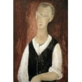 thumbnail image 2 of Modigliani, Amedeo 13x18 White Modern Wood Framed Museum Art Print Titled - Young Man With a Black Vest, 2 of 4