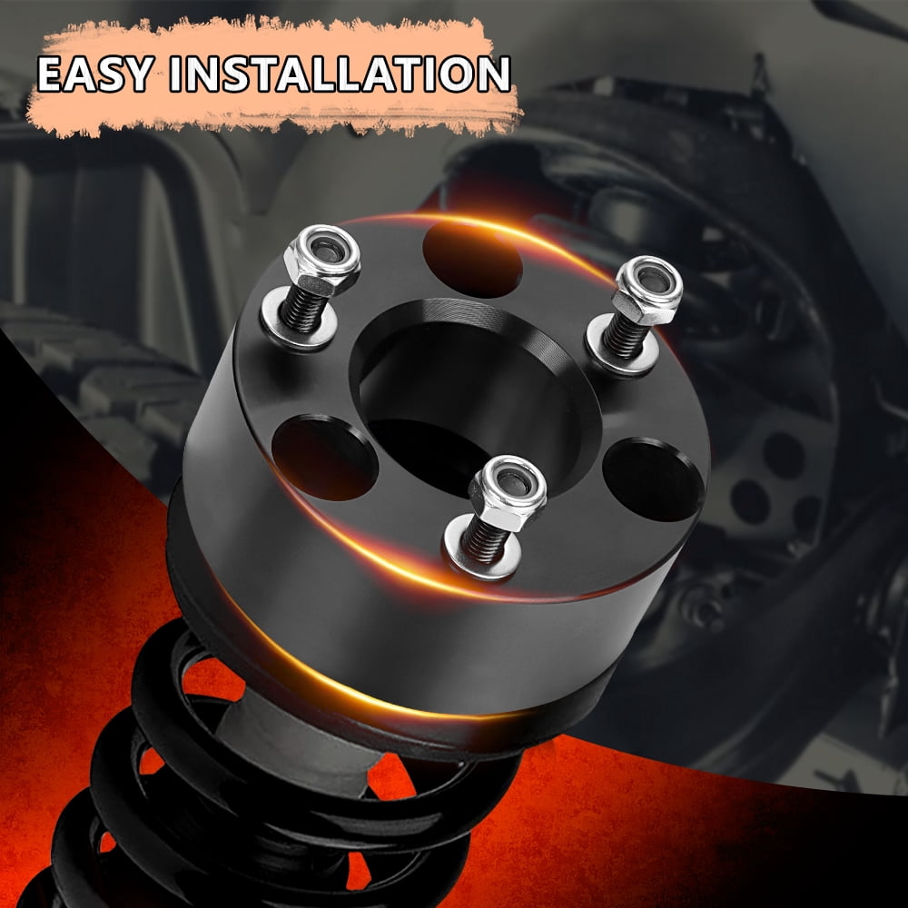 3" Ram 1500 Leveling Lift Kit, 3in Front Suspension Lift Kit Forged Strut Spacers for 2006-2024 Dodge Ram 1500 4WD, Dakota 2WD/4WD 2005-2007&2009-2011, CNC Machine Black Anodized