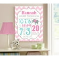 thumbnail image 4 of Personalized Canvas Birth Announcement Nursery Decor Gift, Elephant Design, Custom Name, Date, Weight & Length, Unique Boys & Girls Baby Shower Wall Art Presents, Color Pink # 1 , Size - 8X10, 4 of 5