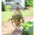 thumbnail image 4 of Evergreen Antiqued Wrought Iron Plant Stand with Solar Light, 4 of 4