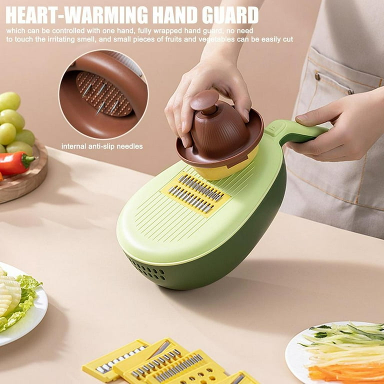 Tohuu Vegetable Slicer Cuts Avocado Shape Vegetable Peeler Multi-function  Ginger Grater With Storage Box For Nutmeg Chocolate Fruits Vegetables right  