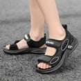 thumbnail image 2 of WUXIAN Boys Sandals Easy Snap Lock Water Sandals Adjustable Straps Solid Color Open Toe For Summer Comfort Shoe Sneakers, Black, 2 of 9