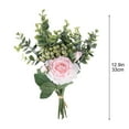 thumbnail image 3 of Ramo de flores de rosa artificial | Imitación de seda realista | Decoración de bodas a mano | Decoración vibrante para el hogar | Fiesta de centros de mesa | 33cm de longitud | 1 Pieza, 3 of 7