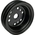 thumbnail image 6 of Speedway Motors SBC Satin Black Pulley Set Short Water Pump 2 Groove Upper 3 Groove Lower with Single Groove Power Steering V Belt Steel Construction, 6 of 12