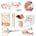 Rose Gold Desk Accessories, Acrylic Stapler Set Staple Remover, Tape Holder, Pen Holder, 2 Ballpoint Pen, Scissor, Binder Clips, Paper Clips and 1000Pcs Staples