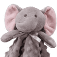 thumbnail image 2 of CREVENT Cozy Plush Baby Security Blanket Loveys for Baby Boys and Girls, Minky Dot Front + Sherpa Backing with Animal Face (Grey Elephant), 2 of 9