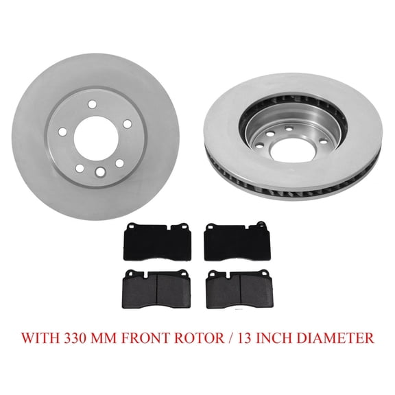 Front 330mm 13" Disc Brake Rotors Pads for Volkswagen Touareg 11-17 3pc Kit