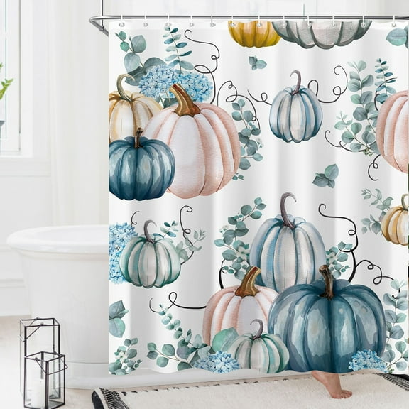 Ctnporpo Fall Boho Pumpkin Shower Curtain Rustic Autumn Maple Leaves Thanksgiving Decorative Farmhouse Shower Curtain Shower Curtain Shower Curtain Liner