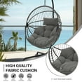 thumbnail image 4 of GREEN MORE Oversized Indoor/Outdoor Egg Chair Water-Resistant Hammock Chairs with Hanging Swing Chair, Gray, 4 of 6