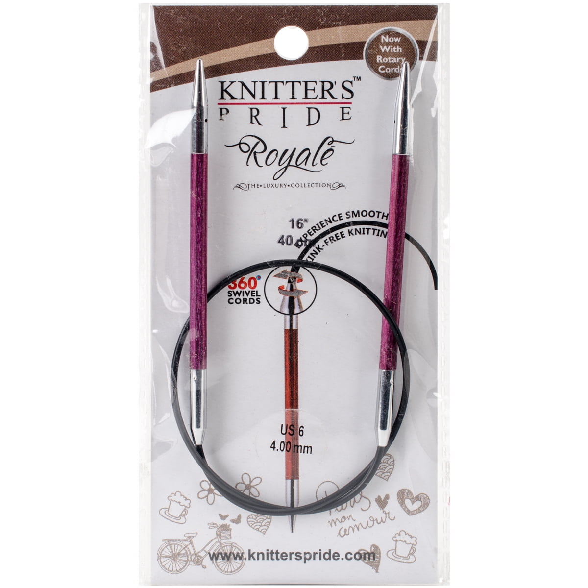 Royale Fixed Circular Needles 16"Size 6/4mm