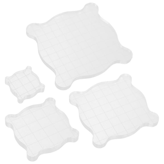 WHAMVOX Clear Stamp Blocks 4Pcs Acrylic Tools for Diy Stamping and Scrapbooking