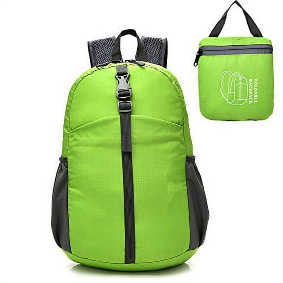 Epicgadget Lightweight Water Resistant Travel Daypack Hiking Camping Outdoor Foldable Backpack (Green)
