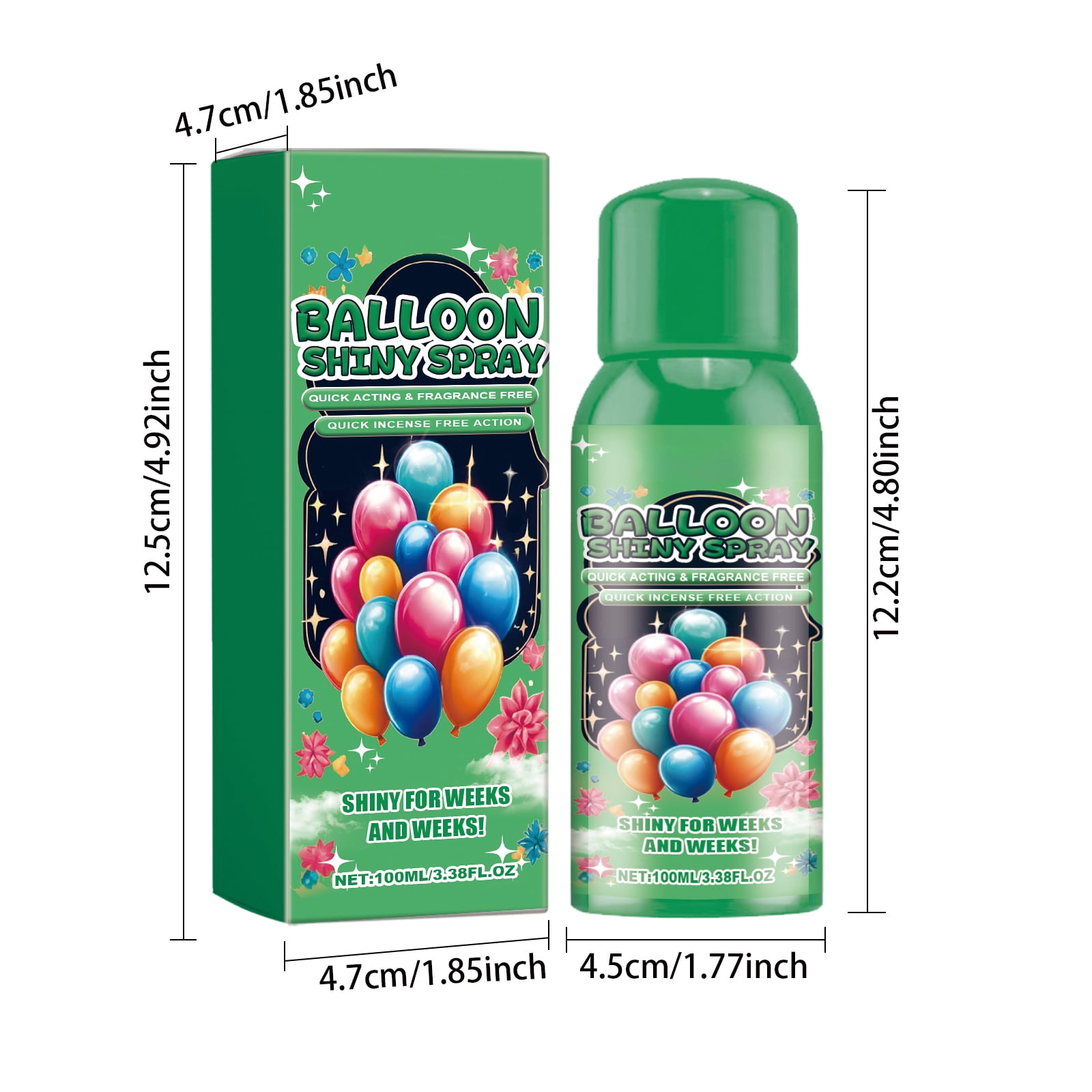 Alvantor Balloon Shine Spray for Latex Balloons, Instant Party Shine Finish, 3.38fl.oz