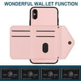 thumbnail image 4 of Allytech iPhone XS / iPhone X Wallet Case with Hand Wrist, PU Leather RFID Blocking Cards Slots Shockproof Stand Feature Bumper Magnetic Closure Slim Shell Phone Case for Apple iPhone XS/X, Pink, 4 of 9