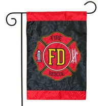Briarwood Lane Fire Department Applique & Embroidered Garden Flag