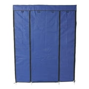 Ktaxon 53 Portable Closet Storage Organizer Wardrobe Clothes Rack With Shelves,Blue