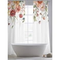 thumbnail image 5 of Pink Floral Sheer Curtains 84 Inch Length 2 Panels Set, Spring Pastoral Botanical Wildflowers Leaves Voile Window Treatment Rod Pocket Curtains Sheers Drapes for Bedroom/Living Room/Kitchen 52"x84"x2, 5 of 7