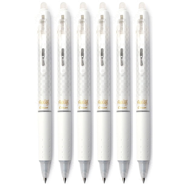 Pilot FriXion Ball Clicker Erasable Gel Ink Retractable Pen, Extra Fine Point, 0.5mm, White