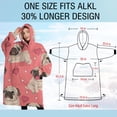 thumbnail image 4 of Oversized Wearable Blanket Hoodie,Pug and Love Heart Sherpa Blanket Hoodie with Super Pockets,Super Warm Fuzzy Pullover for Women & Men, 4 of 6