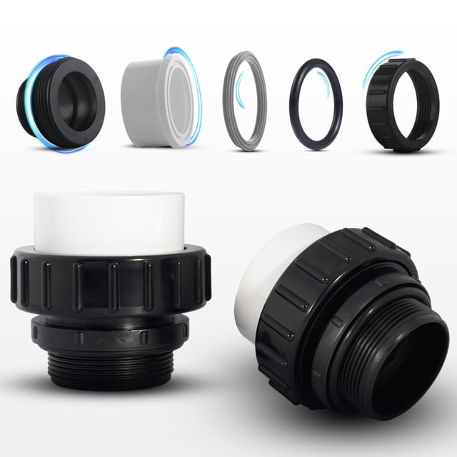 Conector Unión para Bomba de Piscina PVC de 2 Pulgadas Aquatonics Alta Temperatura Paquete de 2