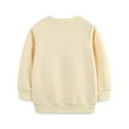 thumbnail image 3 of Utlike Girls Sweatshirt Toddler Kids Letter Printed Pullover Long Sleeve Round Neck Autumn Pullover Softness Top Streetwear Beige 12-24 Months, 3 of 6
