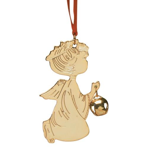 Kneeling Angel and Bell Ornament