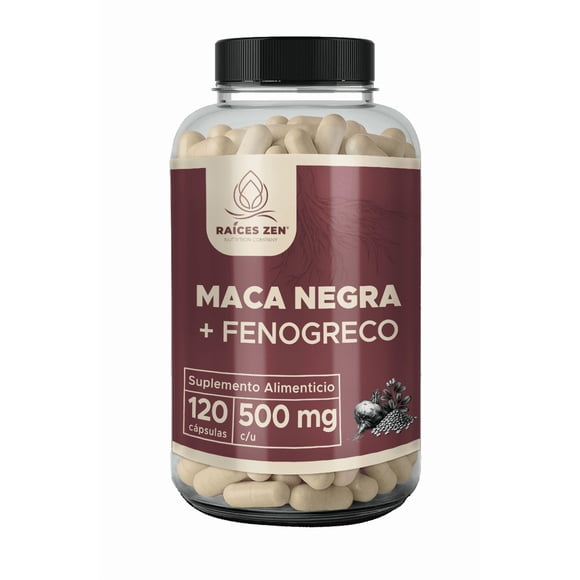 Maca Negra + Fenogreco Raíces Zen 120 Cápsulas