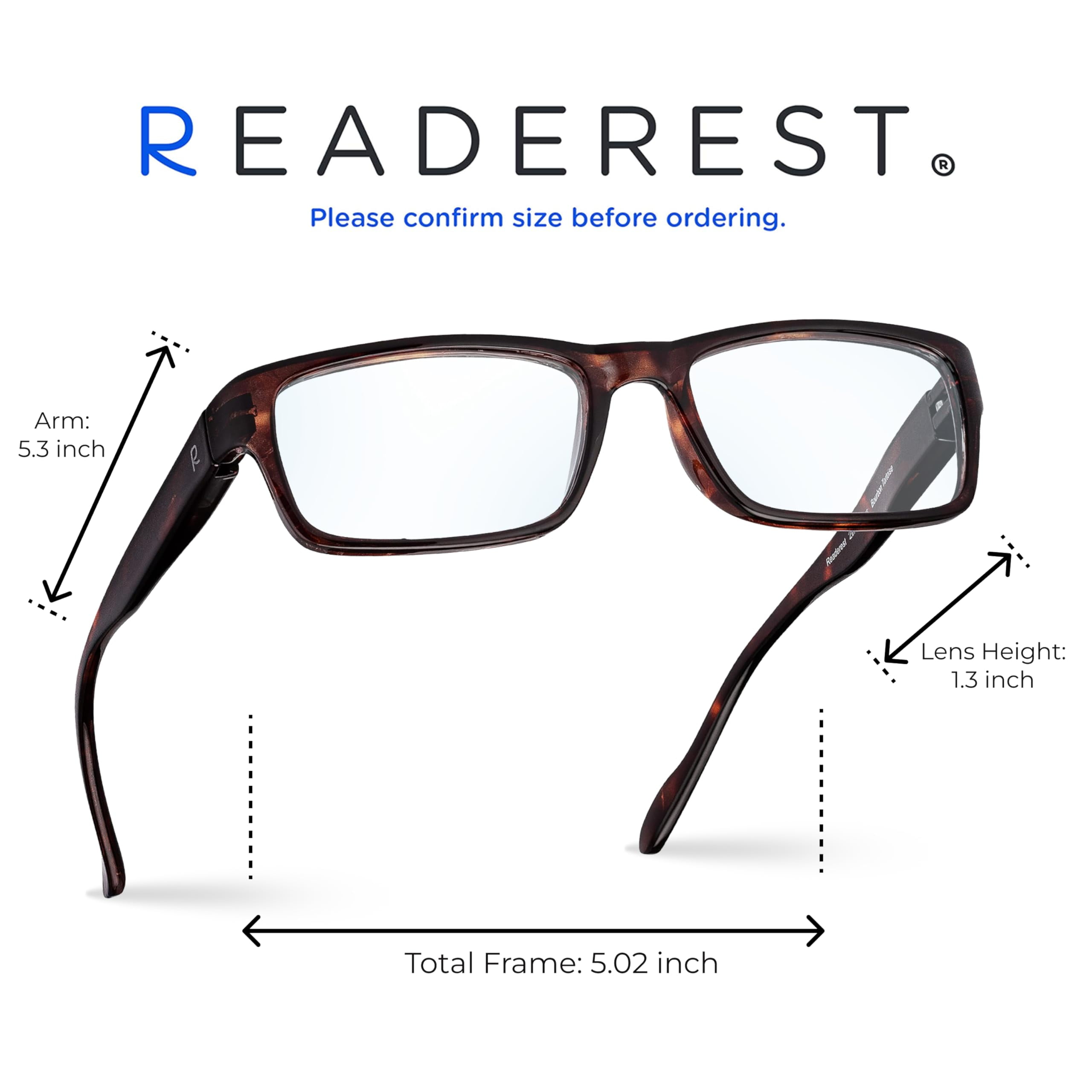 Readerest Blue Light Blocking Reading Glasses (Bourbon/Tortoise, No Magnification) Computer Eyeglasses With Thin Reflective Lens, Antiglare, Eye Strain, UV Protection, Stylish For Men And Women