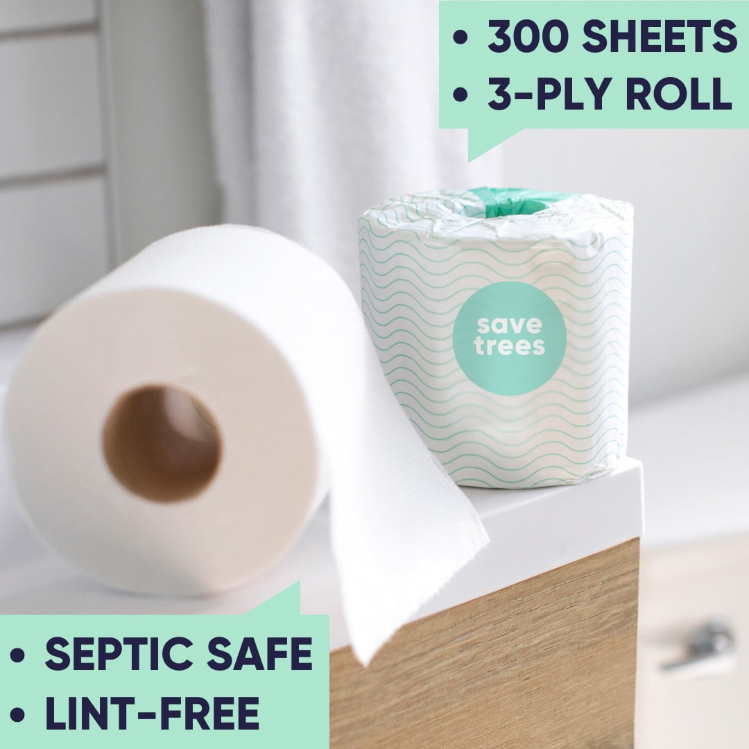 Save Trees Bamboo Toilet Paper - 24 Rolls of Soft, Strong, Eco Friendly Toilet Paper