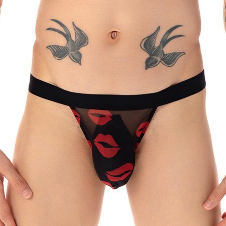 

Men Sexy Mesh Bikini Briefs See-Through Panties Bulge Pouch Thongs Underwear