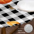 thumbnail image 3 of Fall Orange Green Pumpkins Round Tablecloth, Fitted Table Cover with Elastic for 36"-44" Round Tables, Thanksgiving Weeping Maple Leaf Table Cloth Outdoor Indoor Dinning Party Waterproof Tablecloths, 3 of 7