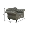 thumbnail image 5 of Rima 51 Inch Modern Armchair, Faux Leather Cushions, Rolled Arms, Gray, 5 of 5