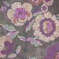 thumbnail image 5 of 18" X 18" Taupe And Purple Zippered 100% Cotton Throw Pillow With Embroidery, 5 of 9