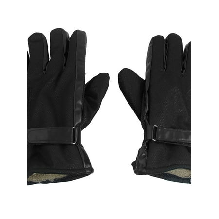 Dotted Mens Glove - Unique Bargains Men Antislip Dotted Design Hook Loop Fastener Warmer Gloves Black