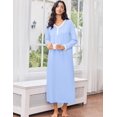 thumbnail image 4 of Ekouaer Cotton Nightgowns for Women Long Sleeve Nightgown Full Length Night Gown Soft Comfy Nightdress Button Sleep Shirts, 4 of 6