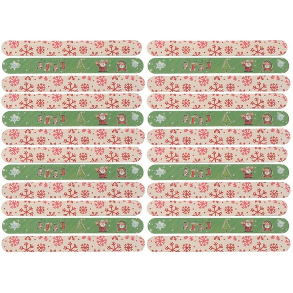 OFFIGAM Christmas Nail Files 24PCS Emery Board Manicure Tools with Holiday Designs 7.07X0.79X0.12in