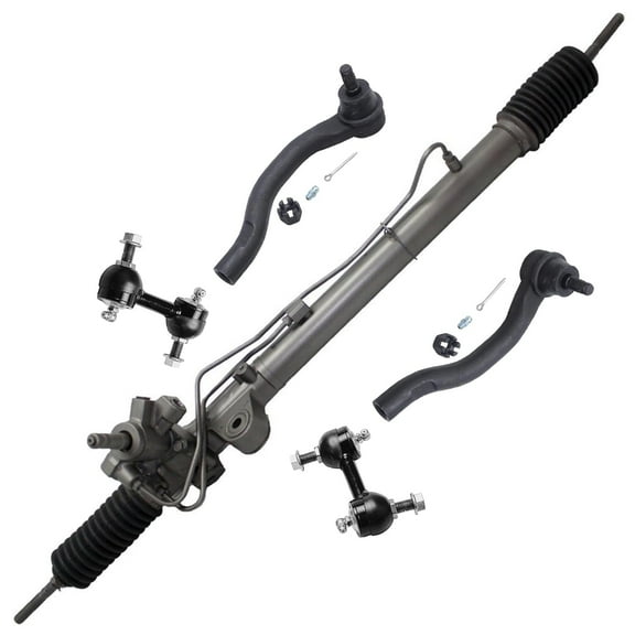 Detroit Axle - 6pc Rack and Pinion Kit for 08-12 Honda Accord, Power Steering Rack and Pinion Suspension Outer Tie Rods Sway Bars 2008 2009 2010 2011 2012 Replacement