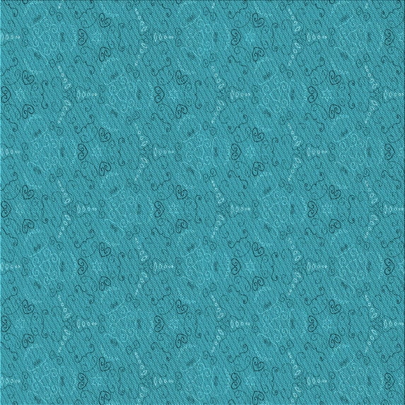 Ahgly Company Indoor Square Patterned Bright Turquoise Blue Area Rugs, 6' Square