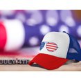 thumbnail image 5 of 4th of July Trucker Hat - USA Flag Sunglasses Print - Patriotic Mesh Cap - One Size - Colors: Blue/White/Red - Show Your American Spirit, 5 of 5