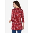 thumbnail image 2 of Woman Within Plus Size Perfect Printed Three-Quarter Sleeve Crewneck Tunic, 2 of 3