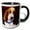 Black/White, variant on 3drose, Soft Basset Hound Puppy, 11oz Two-tone Red Mug