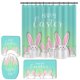 thumbnail image 1 of Cortina de ducha decorativa de Pascua 2024; juego de cuatro piezas para baño; cortina de ducha de conejo; juego de decoración; cortina de ducha impermeable Alfombrilla antideslizante, 1 of 6