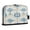 Elegant and Timeless Blue Flower, variant on Standing Pencil Case with Base Large Capacity Stationery Pouch Pen Bag with Zipper for Women Men Dark Blue Fan-shaped Pattern