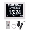 thumbnail image 1 of Reloj despertador digital de 8 pulgadas Marco de fotos 800x600 Fuente grande Brillo ajustable Calendario LCD Marco de fotos inteligente Blanco 100-240V Enchufe de la UE, 1 of 5