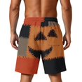 thumbnail image 5 of Sewkxo Men's Halloween Haunted House Printed Cotton Pajama Shorts Comfort Elastic Waist Night Sleep Shorts,Saffron XL, 5 of 5