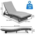 thumbnail image 2 of Dextrus Patio Chaise Lounge Chair Outdoor PE Rattan Pool Lounge Chair with Adjustable Backrest and Removable Cushion & Wheels for Poolside Deck Balcony Lawn, 2 of 5